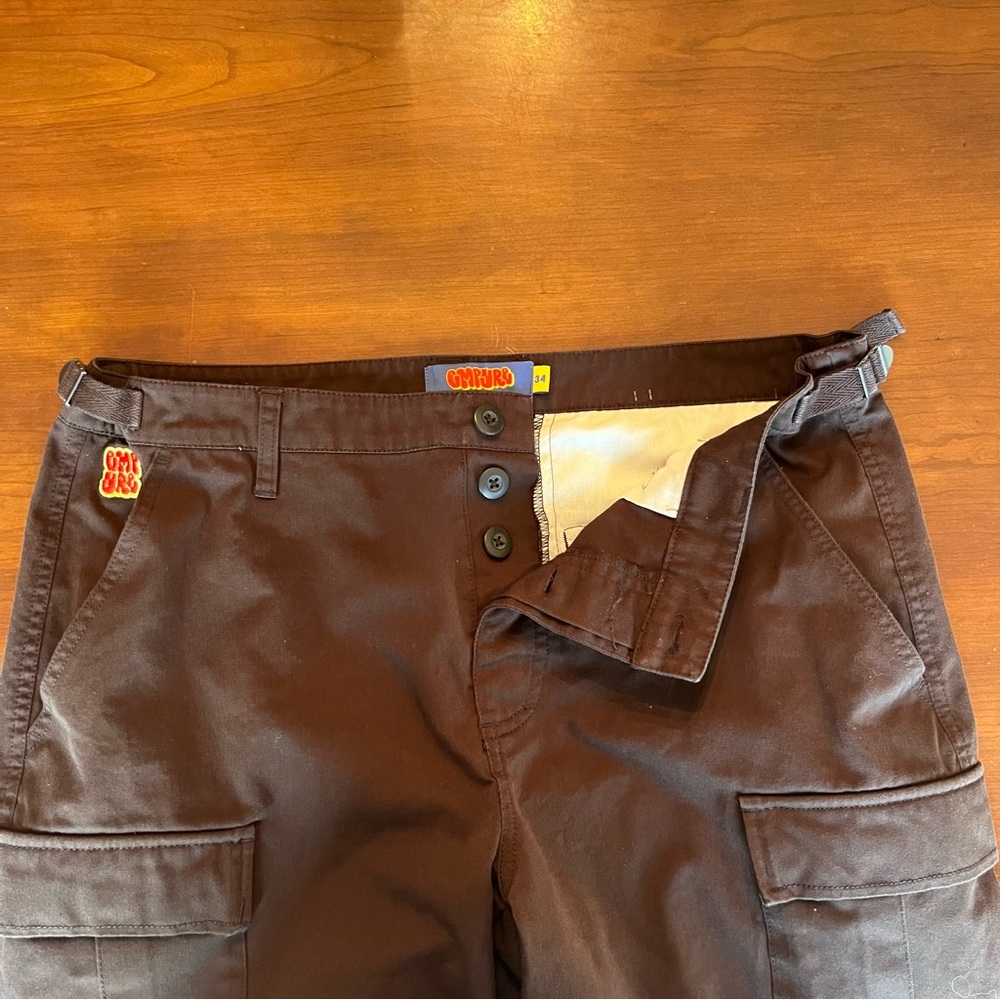 Empyre Cargo Pants Brown Relaxed Wide Leg Baggy Skater SZ 34 Paratrooper Utility - Picture 5 of 13